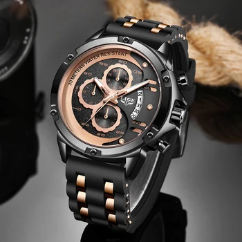 

LIGE 2020 NEW Sports Men's Watches Top Brand Luxury Military Quartz Watch Men Waterproof Shock Male Clock relogio masculino