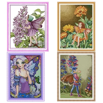 

Butterfly fairy series patten cross stitch handmade counted cross stitch DMC 11ct 14ct printed canvas embroidery needlework kit