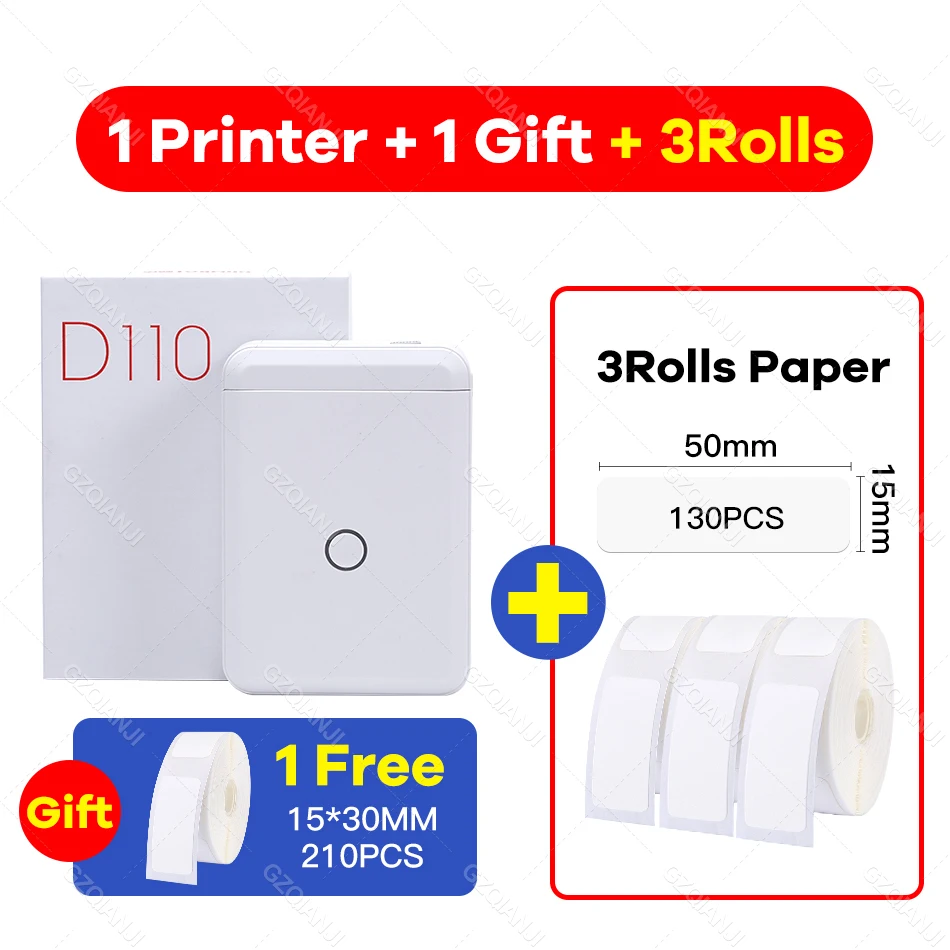 mini thermal printer Niimbot D110 Label Printer Mini Sticker Paper Roll Transparents Wireless Bluetooth Phone Printer Label Price Tag Printing Label small portable printers for travel Printers