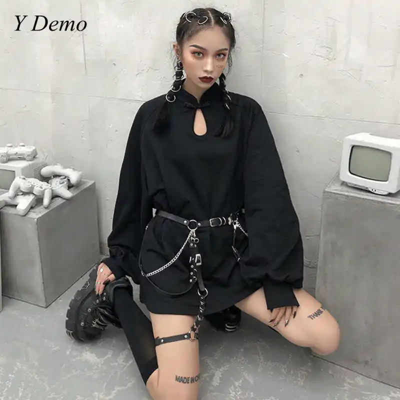 Осенняя уличная одежда Harajuku китайская винтажная Свободная Толстовка с длинным