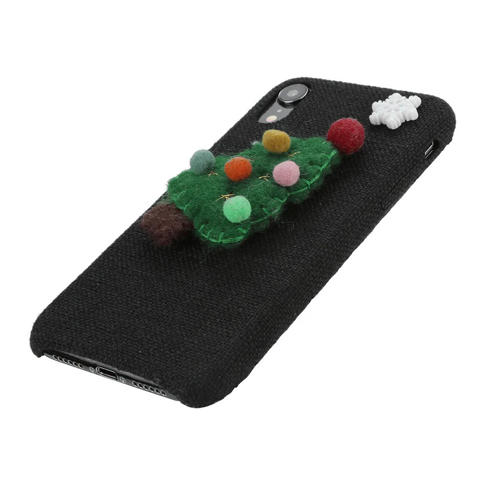 Christmas Deer Tree Cover Bumper For iphone XR 6.1 Inch Cute funny silicone back cover Non-slip and Anti-fingerprint Phone Case