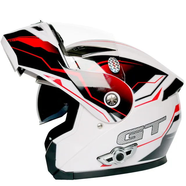 Men Women Bluetooth Motorcycle Helmet Flip Up Waterproof Longer Endurance Double Scratch Proof Anti Fog Visors K5