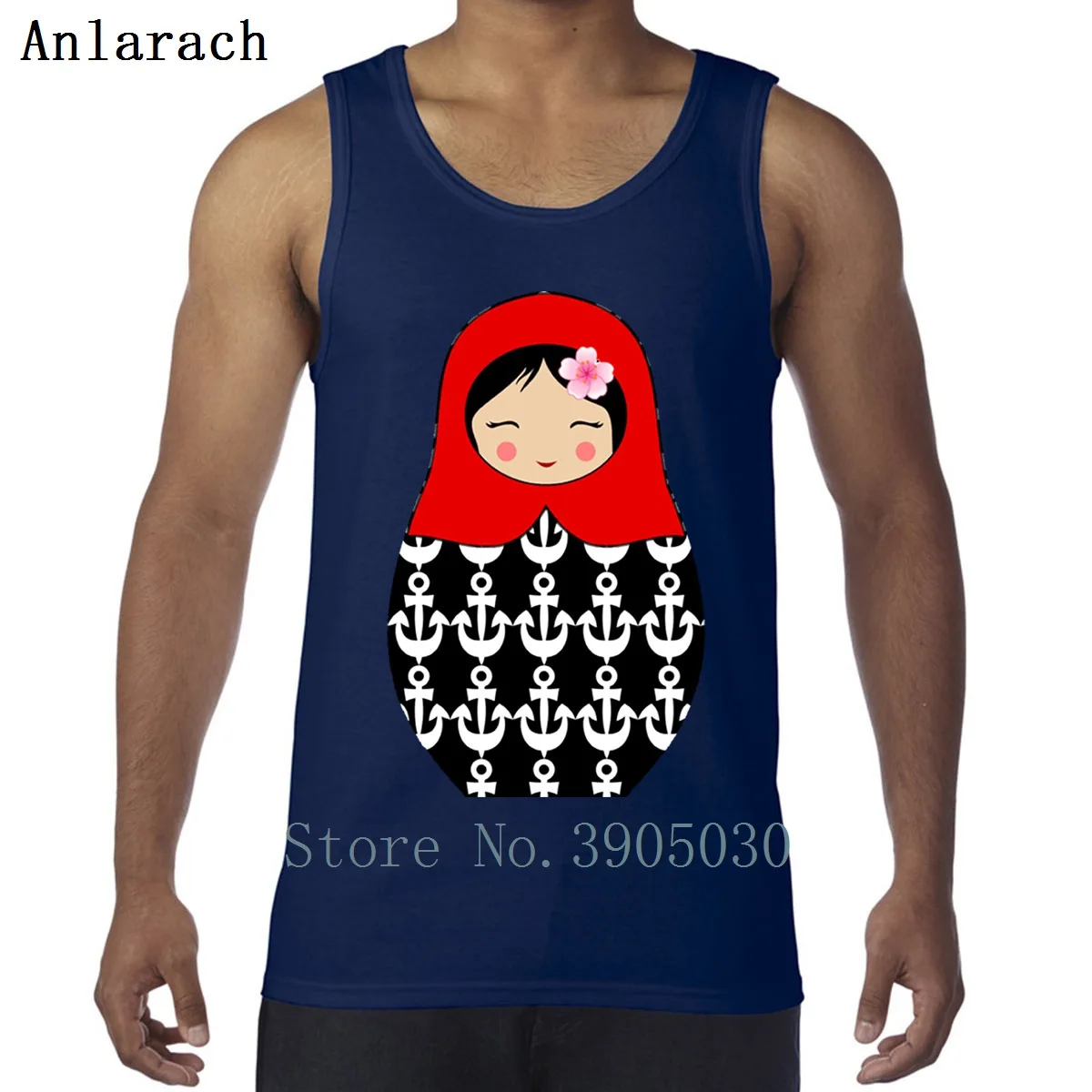 Красный Matryoshka, кукольный жилет с якорем, новинка весны,, новинка, майка, мужская, на заказ, хлопок, простая мужская майка