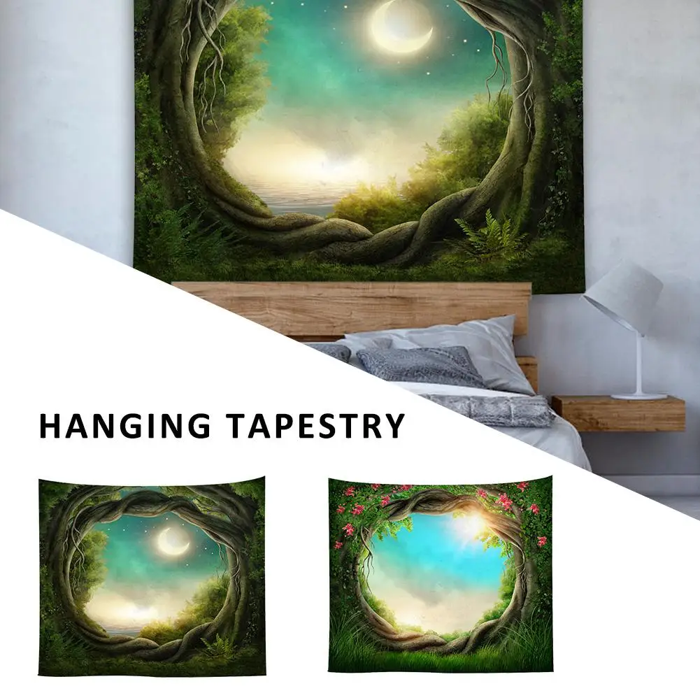 

150x200cm Wall Hanging Tapestry Rectangular Multi-functional Tablecloth Towel Forest Print Tapestry For Home Textile Decoration