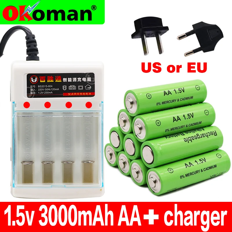 Новый аккумулятор lote 3000 мА · ч AA 1 5 В Аккумуляторная Новинка Alcalinas drummey для игрушек
