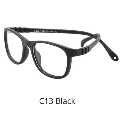 Kilig рамка для детских очков Детские небьющиеся без винта TR90 силикагель очки с ремешком оптические очки K303 - Цвет оправы: C13 Black