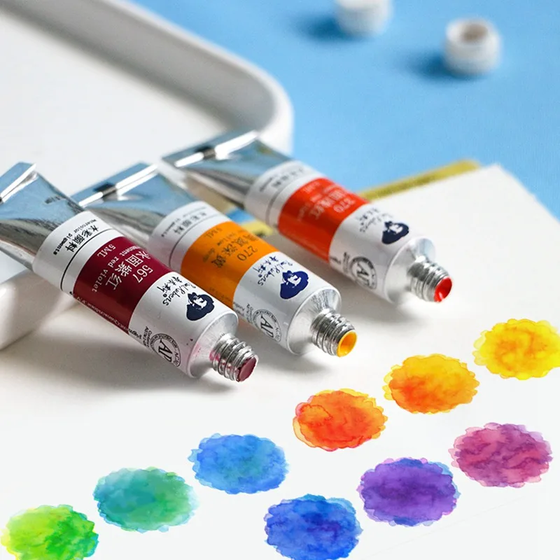 Watercolor Painting Set Watercolor Paint Watercolor Pigment Paul Rubens 5ml 18/24/36 Colors Watercolor Paints Tube Set Water Color Paint Pigment for Beginner Drawing Art Supplies