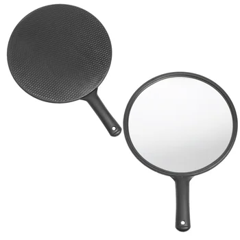 

1Pc Makeup Mirror Handheld Cosmetic Mirror Mirror Single Side Looking Glass (Black)