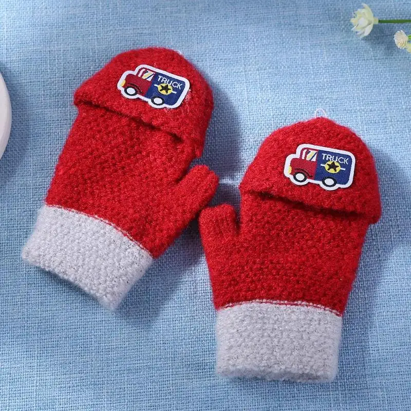Модные вязаные перчатки с героями мультфильмов, 2 шт., высококачественные, нежные, дышащие, теплые, с мягкой поверхностью, перчатки на палец, милые, тянущиеся, с покрытием на руку