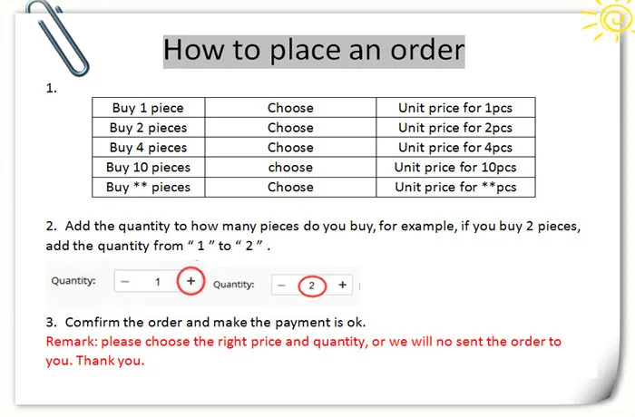 how to pay an order