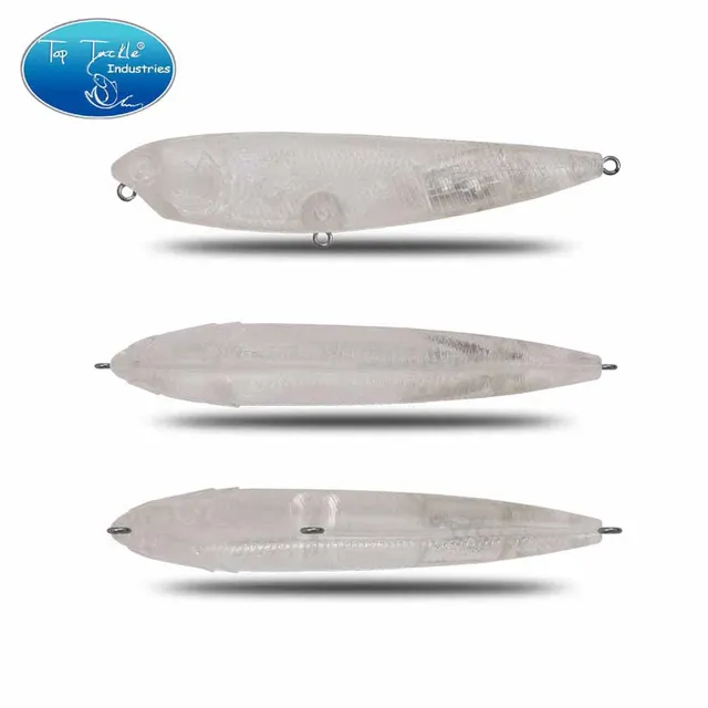 5-Pack Unpainted 2-Piece Swim Bait Lure Bodies - 125mm Blank Hard ABS Lures With 4mm Eyes