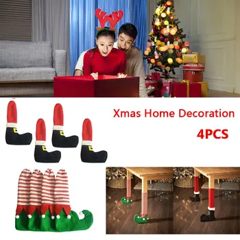 

4PCS Christmas Chair Table Leg Foot Socks Prevent Scraping Decorations Gift
