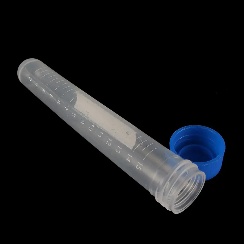 Plastic Test Tubes Centrifuge Tube 10 Pcs 15ml Screw Cap Round Bottom Centrifuge Tube Plastic Reagent Vial Container Laboratory Analysis Test Tube