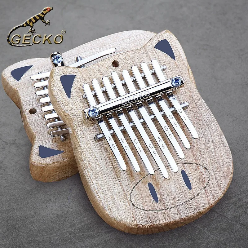 

GECKO 8 Key Kalimba African Finger Thumb Piano Full Veneer Camphor Wooden Keyboard Percussion Instrument Music Gift for Beginner