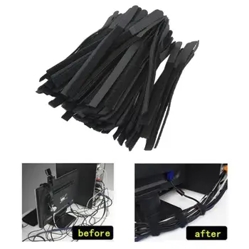 

Ties Hook Loop Cable Tie Nylon Cable Eyelet Hole Cables Random Color 100pcs Cord Management Practical Wire