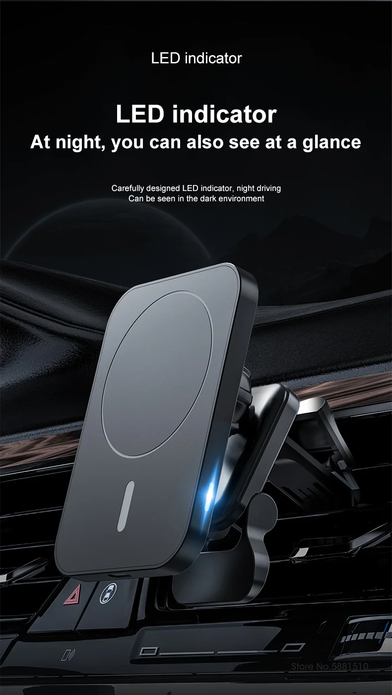 Magnetic Car Wireless Chargers Qi Phone Charger Wireless Air Vent for iphone 12,13, Mini  Pro Magnet Wireless Charger 15W usb c 61w