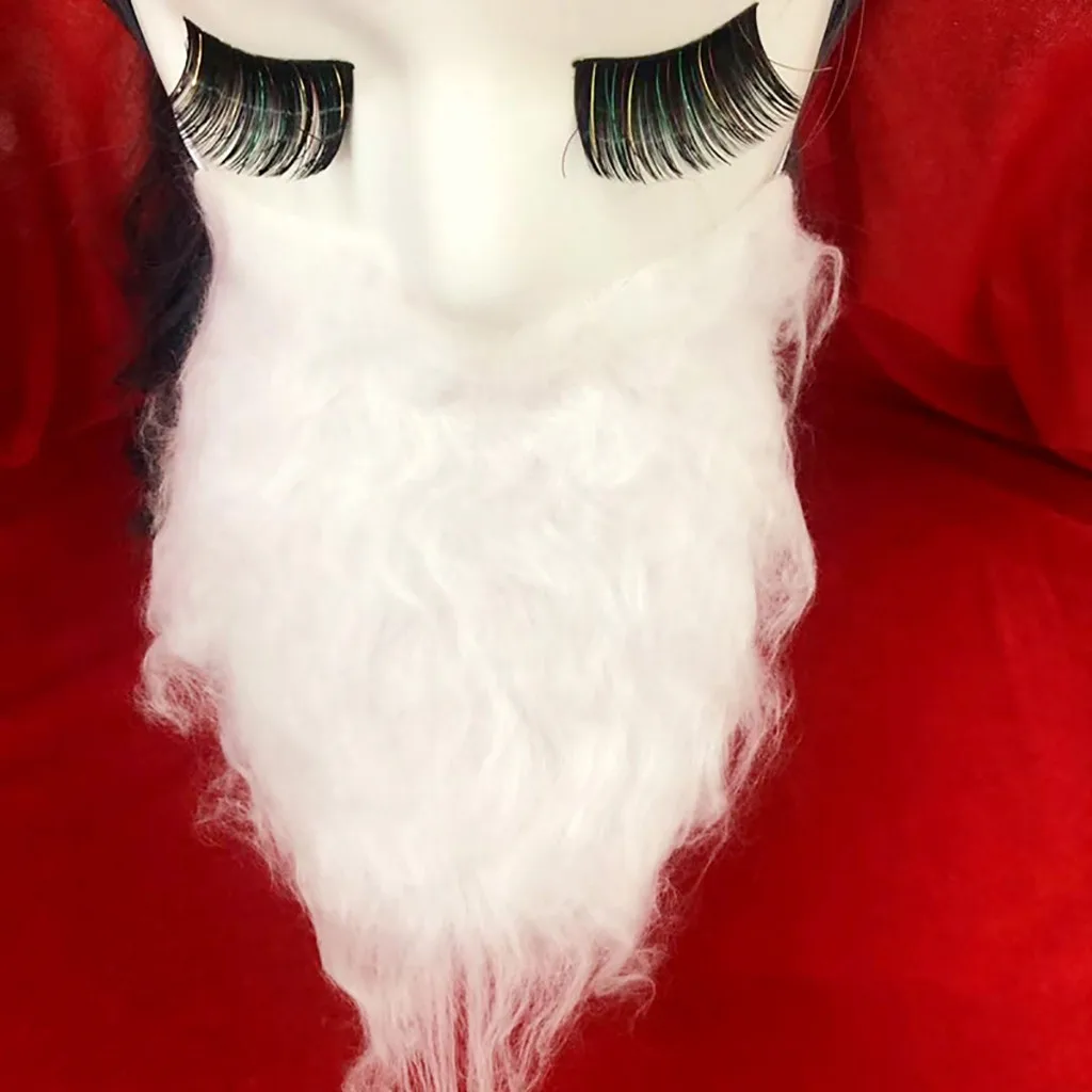 Рождественское платье на Хеллоуин, год, Фланелевое платье Санта Клауса с имитацией бороды для костюмированной вечеринки, украшение для свадьбы