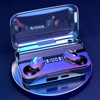 

TWS Bluetooth Wireless LED Power Display Waterproof Noise Reduction Auto Pairing Gaming Headsets 2000mah Charging Bin