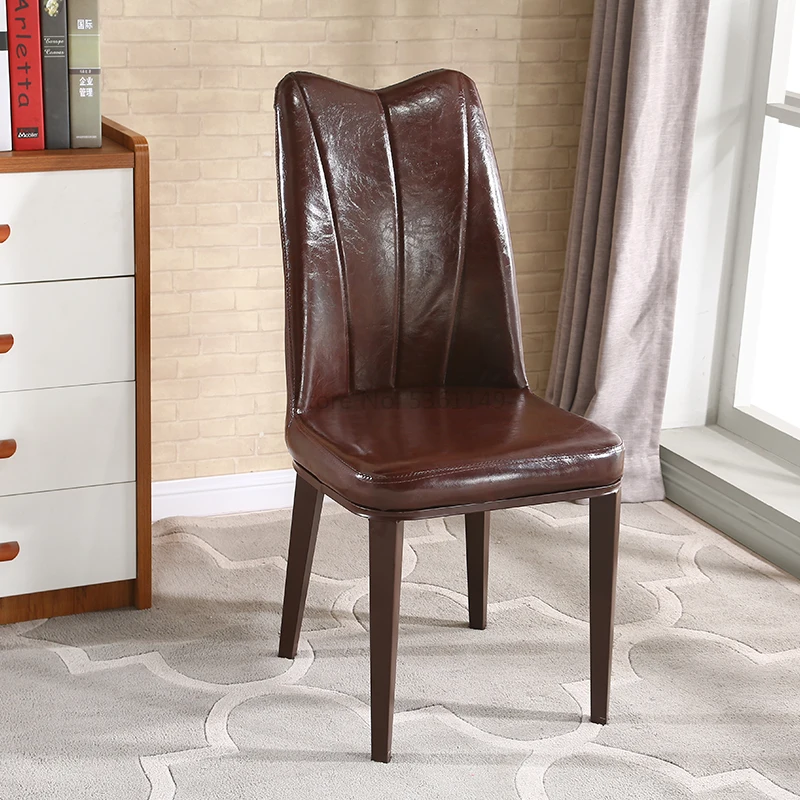 

Nordic Modern Simple Home Leather Chair Living Room Restaurant Backchair Cafe Hotel Dining Table and Chair