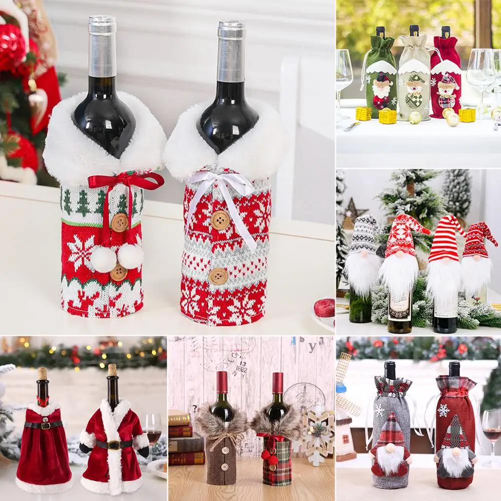 Coperchio Della Bottiglia Di Vino Di Natale Decorazioni Di Buon Natale Per La Casa 2023 Navidad Noel Ornamenti Di Natale Regalo Di Natale Felice Anno 