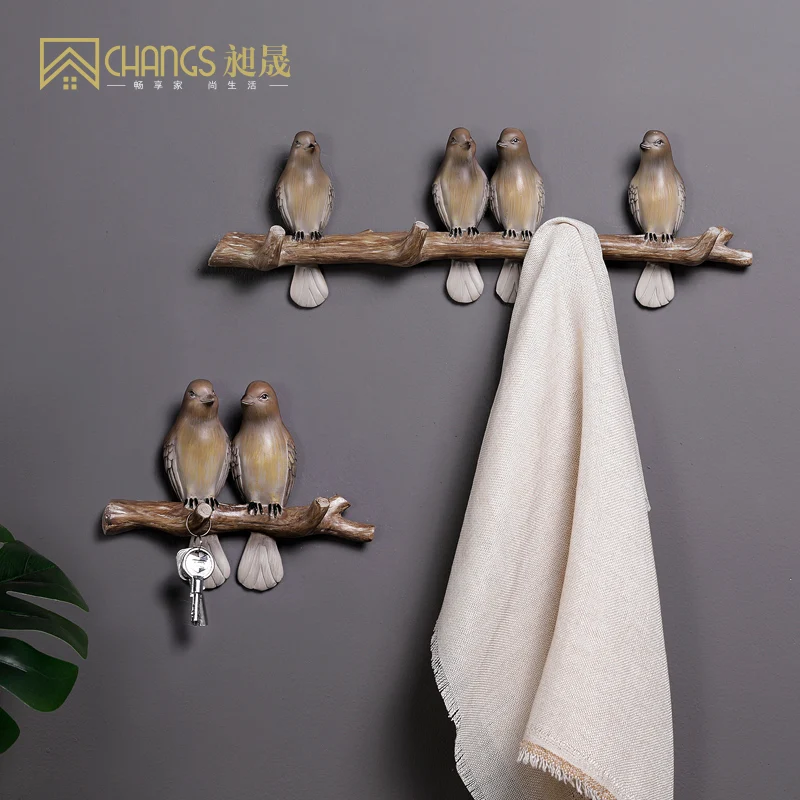 Bird Hooks American Country Home Wall Hangings Practical Door Hanging Ornaments Clothing Clothes Room Creative Ornaments