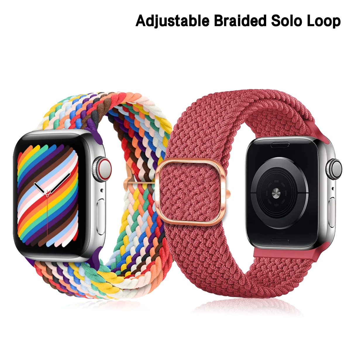 Braided Solo Loop Strap Apple Watch Band 44mm Loop Sport Strap Correa