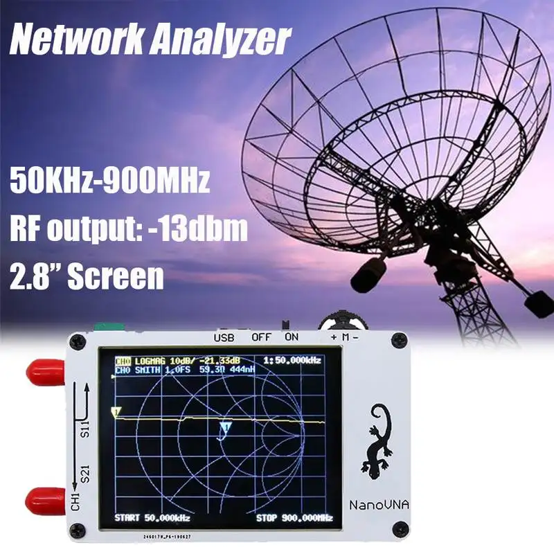 

NanoVNA Vector Network Analyzer Antenna Analyzer 50K-900MHz Digital LCD Display HF VHF UHF Standing Waving Measuring USB Powers