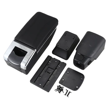 

Black Car Armrest Box Centre Arm Rest Center Console Storage Box Tray Cup Holder, for Peugeot 206 206+ 207 2009-2012