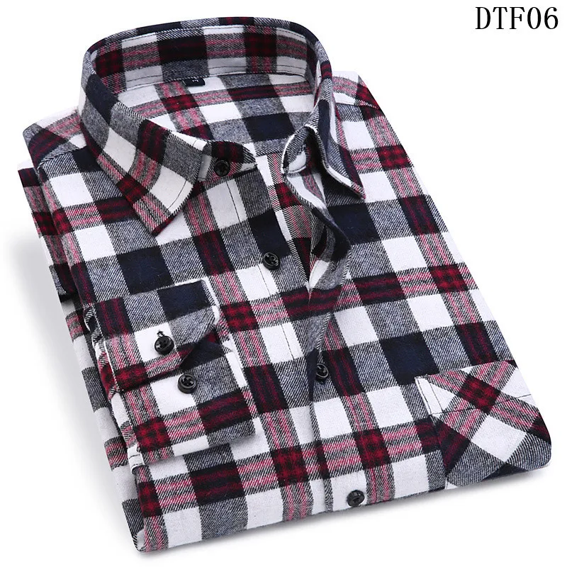 Camisa de flanela de manga longa masculina