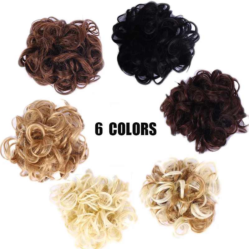LUPU Synthetic Hair Bun Messy Chignon WIth Rubber Band Updo Donut Roller Scrunchie Hair Pieces For Women High Temperture Fiber
