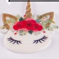6 Полимерные амулеты радуги Единорог голова амулет DIY аксессуары для торта мобильный телефон оболочка украшения Единорог Смола амулеты - Окраска металла: 6