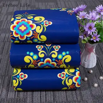 

Lychee Life 3Yard Vintage Flower Cotton Fabric Ankara African Real Wax Sewing Fabric For Wedding Party Dress Making Accessories