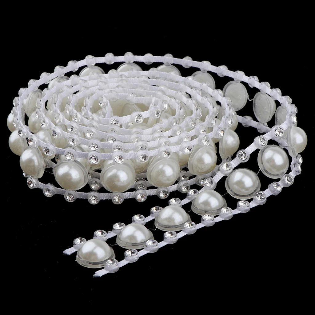 1 Yard Rhinestone Pearl Trim DIY Sewing Accessories For Clothing Handbags Hats Decorations