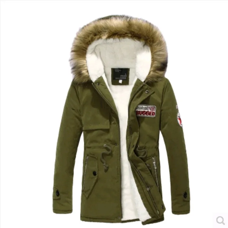 

2017 New Style Cotton-padded Clothes Men Winter Hooded Coat Men's Badge Korean-style plus Velvet Couple Clothes Mid-length Cotto