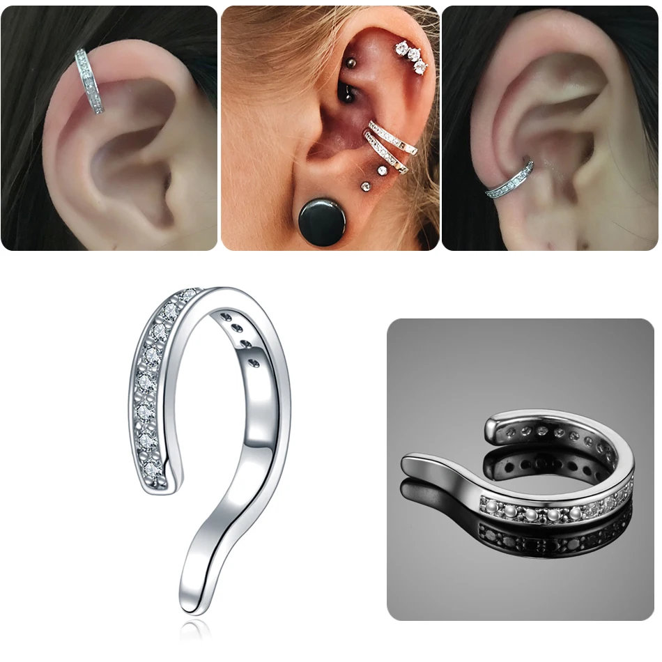 Cobre Clip De Oreja Piercing Falso Cartilago De Helice Pendiente De Caracola Aro Ajustable Cz Brazalete De Oido Pendiente De Caracola Piercing Joyeria De Las Mujeres Aretes Aliexpress