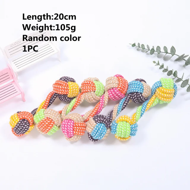 Dog Toy Interactive Chewing Rope Ball Toys Set Natural Cotton Washable Durable Tug of War for Small Medium Dogs Pet Supplies 6