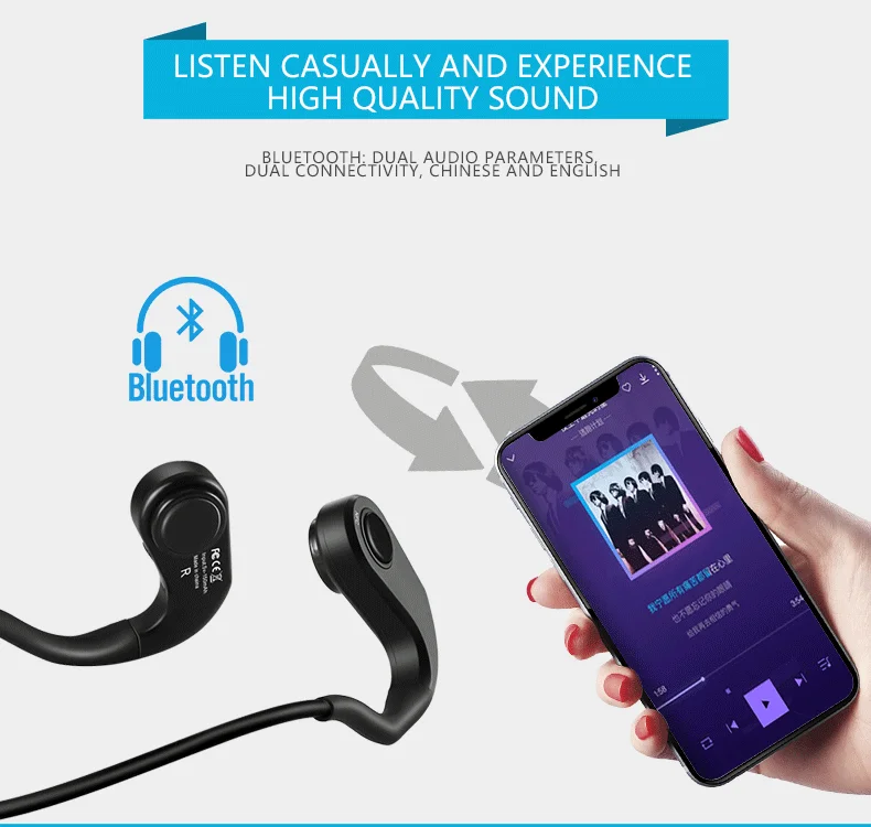 Bluetooth 5,0 оригинальные Беспроводные спортивные наушники Z9 с костной проводимостью, гарнитура с поддержкой громкой связи, Прямая