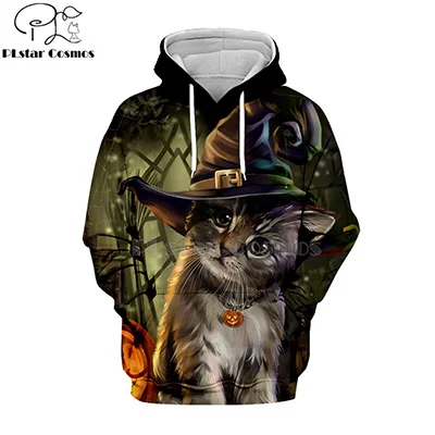 hoodies PLstar Cosmos/вечерние 3d толстовки с изображением черного кота Джека Скеллингтона/Толстовка на зиму, Рождество, Хэллоуин, Рождество, streetwear-16 - Цвет: hoodies