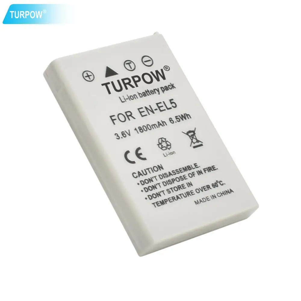 

Turpow for Nikon 1.5mAh EN-EL5 Digital Camera li-ion Battery+LCD Charger Coolpix P4 P80 P90 P100 P500 P510 P520 P530 P5000 P5100
