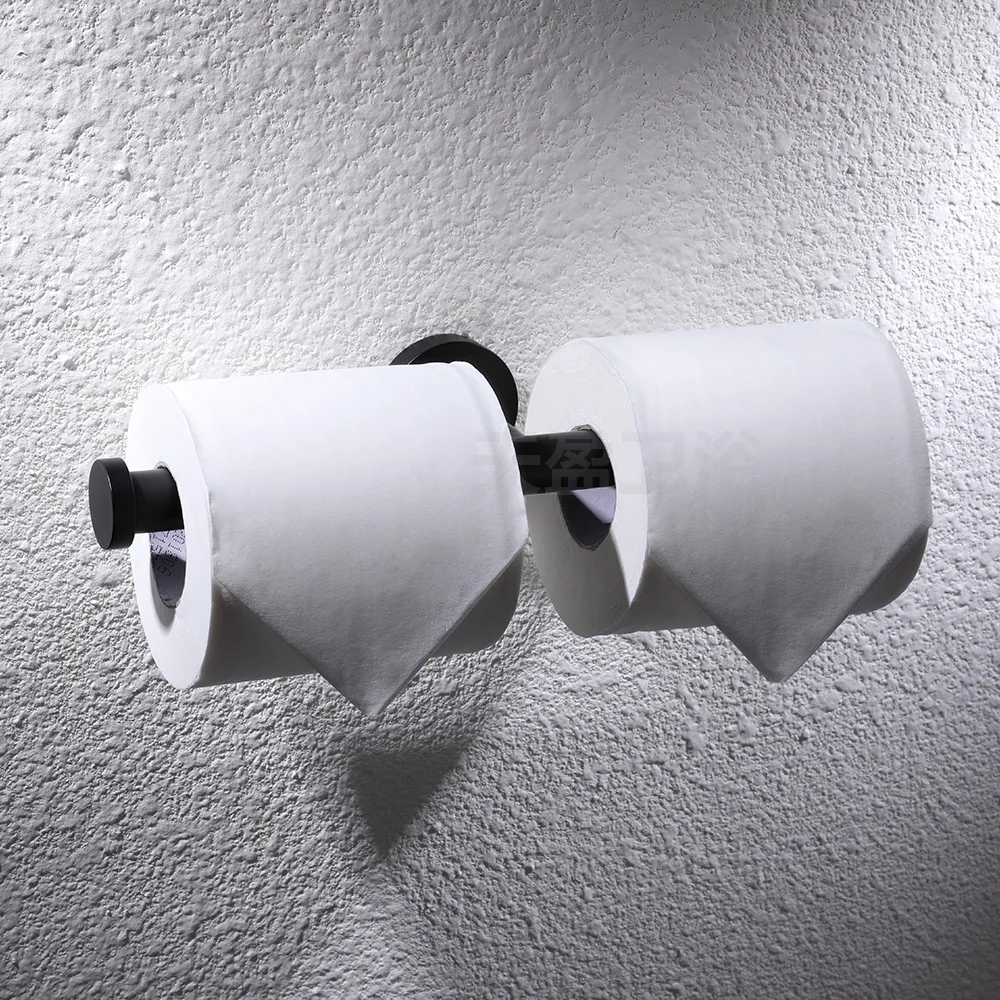

304 Stainless Steel Paper Towel Rack Black And White with Pattern Roll Stand Bathroom Double Headed Paper Towel Rack Bathroom Ho