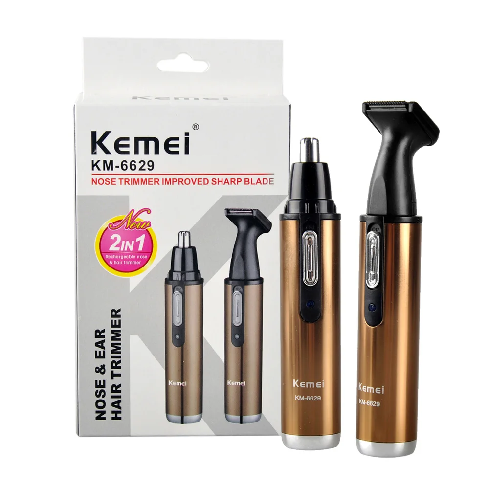 Kemei KM-6629 2 в 1 триммер для бритья ушей в носу электрический триммер для бритья для ухода за ушами для мужчин и женщин безопасный уход за лицом