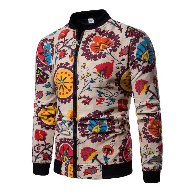 

Floral Spring Jacket Men Streetwear Bomber Jacket Men Coat Windbreaker Clothes Men Jacket Coat XXL 2019 New Arrivals