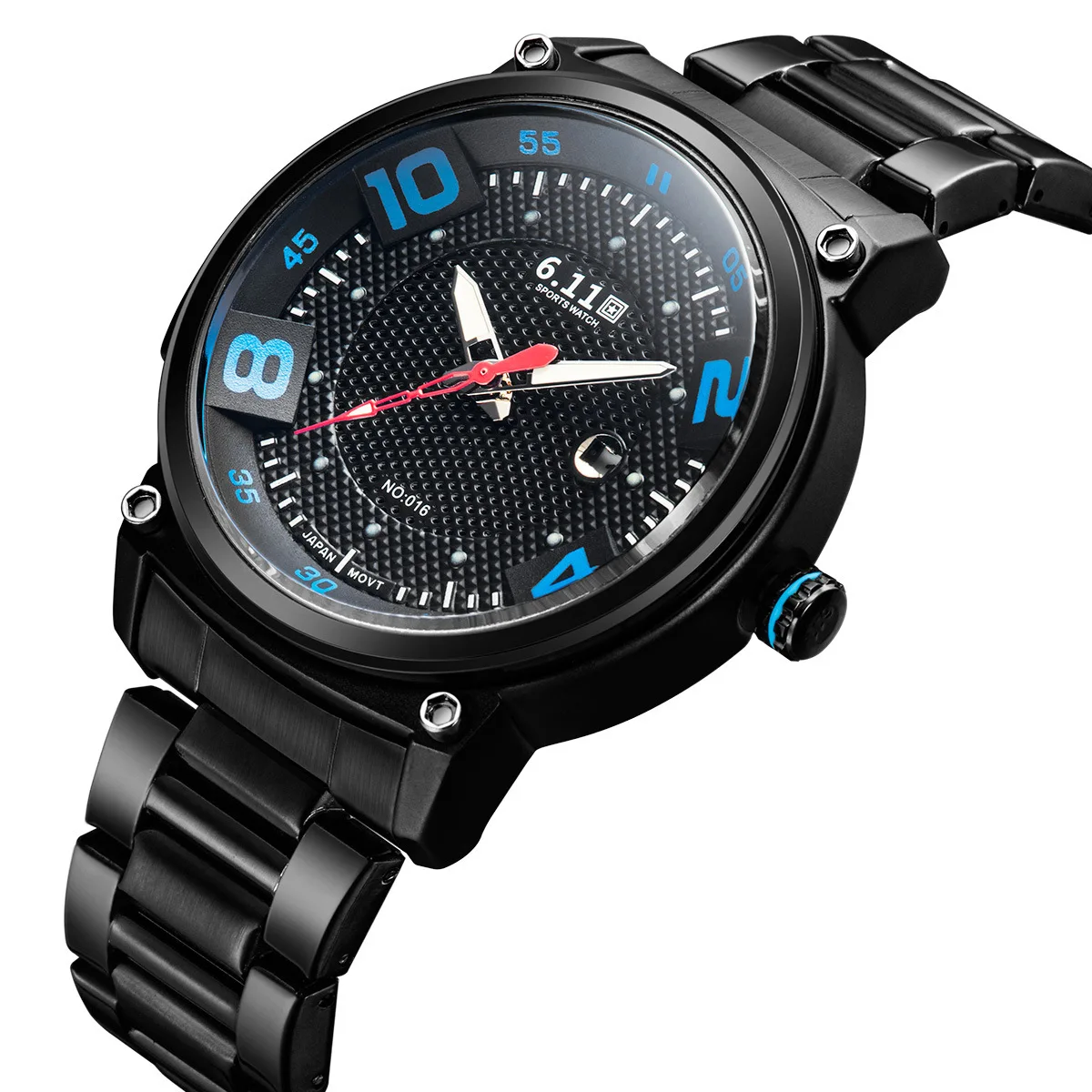 

6.11 Table Light Kinetic Energy Watch Quartz Watch Light Meter Steel Belt Waterproof with Calendar Light Kinetic Energy Watch