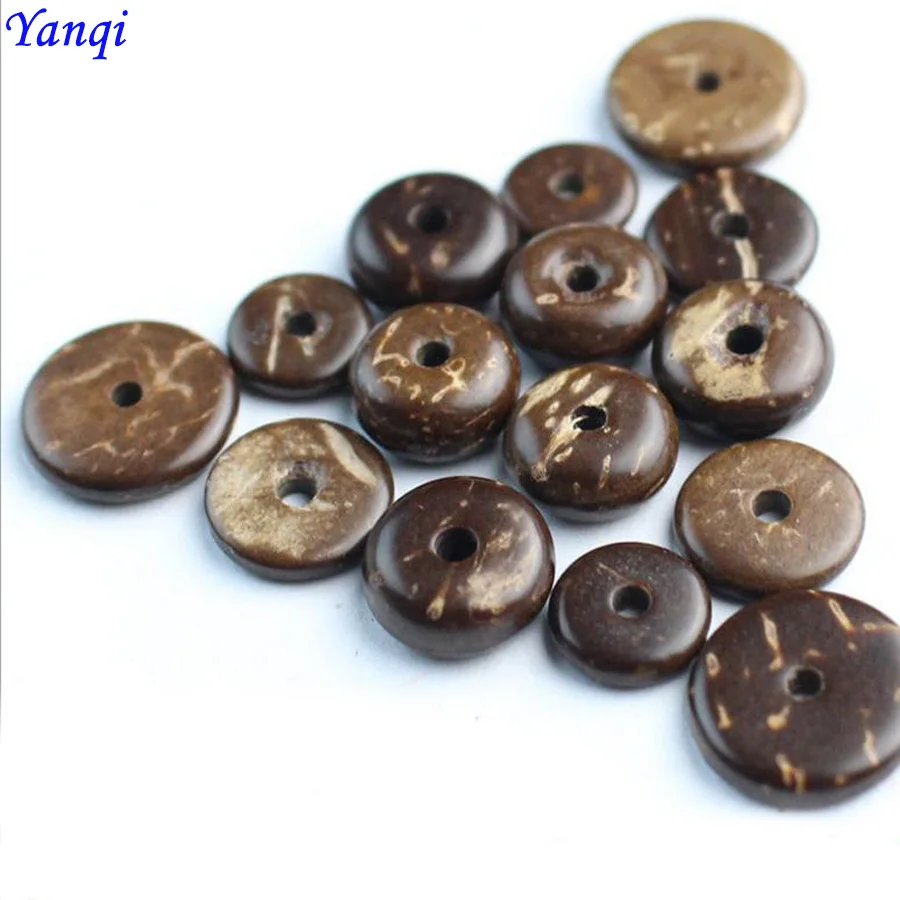 

Natural Coconut Shell Flat Round Beads Spacers Charms Spacer Beads lot Original color for DIY Bracelet Jewelry Making 6/8/10mm