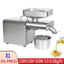 220 В 610 Вт Автоматический Масляный Пресс из нержавеющей стали, масляный радиатор, домашний Масляный Пресс, экстрактор оливкового масла семян подсолнечника