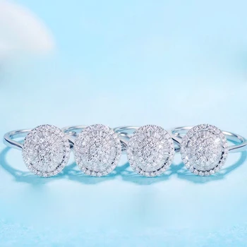 Luxury Halo Style Fine 0.4ct Diamond 18K white gold Engagement Ring 4