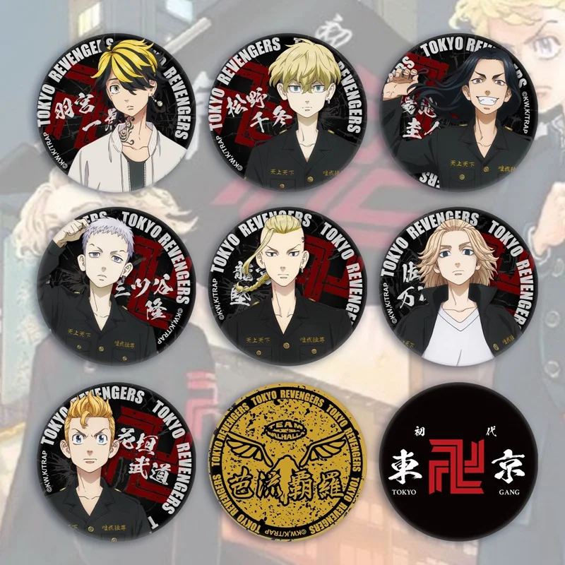 Tokyo Revengers Cosplay Anime Badges Manjiro Ken Takemichi Hinata Atsushi Chibi Pins Cute Brooches Fans Collection Props