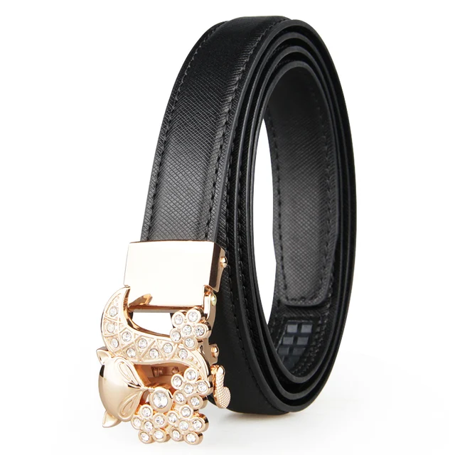 New Fashion Women's Belts Genuine Leather Designer High Quality Belt Women Luxury Straps for Woman White Automatic Buckle Belts WA0301