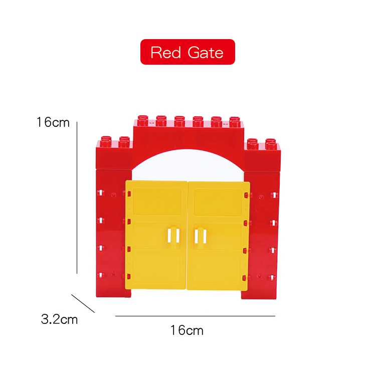 Большие частицы сборка Аксессуаров Набор больших строительных блоков DIY игрушки творчество совместим с Duplo крыши дома здания - Цвет: red gate