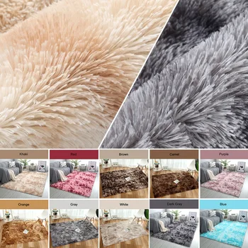 

Polyester Fiber Area Rug Bedroom Warm Mat Hotel Multicolored Anti-Skid Fluffy Rugs Floor Living Room Sofa Home Decoration